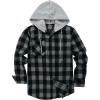 imageZITY Mens Flannel Hoodie Shirts Casual Button Down Plaid Shirt Jackets for Men Long Sleeve Stylish Hooded with PocketWhite