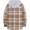 imageZITY Mens Flannel Hoodie Shirts Casual Button Down Plaid Shirt Jackets for Men Long Sleeve Stylish Hooded with PocketWine Red Beige