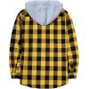 imageZITY Mens Flannel Hoodie Shirts Casual Button Down Plaid Shirt Jackets for Men Long Sleeve Stylish Hooded with PocketYellow