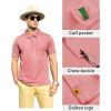 imageZITY Mens Polo Shirt Short Sleeve Sports Tactical TShirt Athletic Golf Polos Daily Casual Stylish Collared Shirts for MenCoral Red