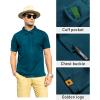 imageZITY Mens Polo Shirt Short Sleeve Sports Tactical TShirt Athletic Golf Polos Daily Casual Stylish Collared Shirts for MenDark Teal Blue