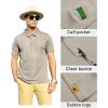 imageZITY Mens Polo Shirt Short Sleeve Sports Tactical TShirt Athletic Golf Polos Daily Casual Stylish Collared Shirts for MenLightkhaki