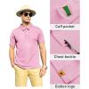 imageZITY Mens Polo Shirt Short Sleeve Sports Tactical TShirt Athletic Golf Polos Daily Casual Stylish Collared Shirts for MenPink