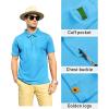 imageZITY Mens Polo Shirt Short Sleeve Sports Tactical TShirt Athletic Golf Polos Daily Casual Stylish Collared Shirts for MenSkyblue