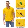 imageZITY Mens Polo Shirt Short Sleeve Sports Tactical TShirt Athletic Golf Polos Daily Casual Stylish Collared Shirts for MenYellow