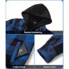 imageZITY Mens Sherpa Flannel Shirt Jacket Plaid Fleece Lined Hoodie Full Zip Long Sleeve Winter Warm Coat for MenBlue