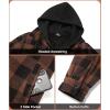 imageZITY Mens Sherpa Flannel Shirt Jacket Plaid Fleece Lined Hoodie Full Zip Long Sleeve Winter Warm Coat for MenKhaki