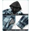 imageZITY Mens Sherpa Flannel Shirt Jacket Plaid Fleece Lined Hoodie Full Zip Long Sleeve Winter Warm Coat for MenLight Green
