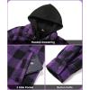 imageZITY Mens Sherpa Flannel Shirt Jacket Plaid Fleece Lined Hoodie Full Zip Long Sleeve Winter Warm Coat for MenPurple