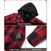 imageZITY Mens Sherpa Flannel Shirt Jacket Plaid Fleece Lined Hoodie Full Zip Long Sleeve Winter Warm Coat for MenRed