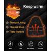 imageZITY Mens Sherpa Flannel Shirt Jacket Plaid Fleece Lined Hoodie Full Zip Long Sleeve Winter Warm Coat for MenRed