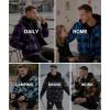 imageZITY Mens Sherpa Flannel Shirt Jacket Plaid Fleece Lined Hoodie Full Zip Long Sleeve Winter Warm Coat for MenRed