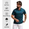 imageZITY Mens Waffle Polo Shirts Casual Short Sleeve Texture Polo for Men Moisture Wicking Collared TShirt with PocketDark Teal Blue
