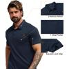 imageZITY Mens Waffle Polo Shirts Casual Short Sleeve Texture Polo for Men Moisture Wicking Collared TShirt with PocketNavy
