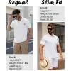 imageZITY Mens Waffle Polo Shirts Casual Short Sleeve Texture Polo for Men Moisture Wicking Collared TShirt with PocketWhite