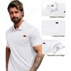 imageZITY Mens Waffle Polo Shirts Casual Short Sleeve Texture Polo for Men Moisture Wicking Collared TShirt with PocketWhite
