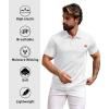 imageZITY Mens Waffle Polo Shirts Casual Short Sleeve Texture Polo for Men Moisture Wicking Collared TShirt with PocketWhite