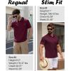 imageZITY Mens Waffle Polo Shirts Casual Short Sleeve Texture Polo for Men Moisture Wicking Collared TShirt with PocketWine Red