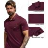 imageZITY Mens Waffle Polo Shirts Casual Short Sleeve Texture Polo for Men Moisture Wicking Collared TShirt with PocketWine Red