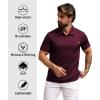 imageZITY Mens Waffle Polo Shirts Casual Short Sleeve Texture Polo for Men Moisture Wicking Collared TShirt with PocketWine Red