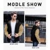 imageZITY Mens Zip Up Hoodie Heavyweight Winter Sweatshirt Fleece Sherpa Lined Warm JacketBlackCamel