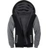 imageZITY Mens Zip Up Hoodie Heavyweight Winter Sweatshirt Fleece Sherpa Lined Warm JacketBlackDark Gray