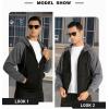 imageZITY Mens Zip Up Hoodie Heavyweight Winter Sweatshirt Fleece Sherpa Lined Warm JacketBlackHeather Grey