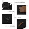 imageZITY Mens Zip Up Hoodie Heavyweight Winter Sweatshirt Fleece Sherpa Lined Warm JacketBlackKhaki