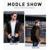 imageZITY Mens Zip Up Hoodie Heavyweight Winter Sweatshirt Fleece Sherpa Lined Warm JacketBlackKhaki