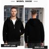 imageZITY Mens Zip Up Hoodie Heavyweight Winter Sweatshirt Fleece Sherpa Lined Warm JacketCharcoal Black