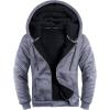 imageZITY Mens Zip Up Hoodie Heavyweight Winter Sweatshirt Fleece Sherpa Lined Warm JacketCharcoal Heather Grey