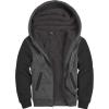 imageZITY Mens Zip Up Hoodie Heavyweight Winter Sweatshirt Fleece Sherpa Lined Warm JacketDark GrayBlack