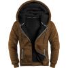 imageZITY Mens Zip Up Hoodie Heavyweight Winter Sweatshirt Fleece Sherpa Lined Warm JacketHeather Brown