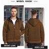 imageZITY Mens Zip Up Hoodie Heavyweight Winter Sweatshirt Fleece Sherpa Lined Warm JacketHeather Brown