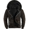 imageZITY Mens Zip Up Hoodie Heavyweight Winter Sweatshirt Fleece Sherpa Lined Warm JacketHeather Darkbrown