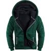 imageZITY Mens Zip Up Hoodie Heavyweight Winter Sweatshirt Fleece Sherpa Lined Warm JacketHeather Green