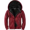 imageZITY Mens Zip Up Hoodie Heavyweight Winter Sweatshirt Fleece Sherpa Lined Warm JacketHeather Red
