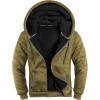 imageZITY Mens Zip Up Hoodie Heavyweight Winter Sweatshirt Fleece Sherpa Lined Warm JacketHeather Yellow