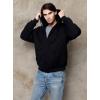 imageZITY Mens Zip Up Hoodie Heavyweight Winter Sweatshirt Fleece Sherpa Lined Warm JacketJet Black