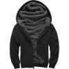 imageZITY Mens Zip Up Hoodie Heavyweight Winter Sweatshirt Fleece Sherpa Lined Warm JacketJet Black