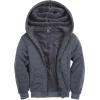 imageZITY Mens Zip Up Hoodie Heavyweight Winter Sweatshirt Fleece Sherpa Lined Warm JacketJet Dark Grey