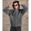 imageZITY Mens Zip Up Hoodie Heavyweight Winter Sweatshirt Fleece Sherpa Lined Warm JacketJet Dark Grey