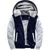 imageZITY Mens Zip Up Hoodie Heavyweight Winter Sweatshirt Fleece Sherpa Lined Warm JacketNavyLight Grey