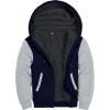 imageZITY Mens Zip Up Hoodie Heavyweight Winter Sweatshirt Fleece Sherpa Lined Warm JacketNavyLight Grey
