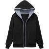 imageZITY Womens Hoodies Fleece Jacket Winter Sherpa Lined SweatshirtBlackGrey