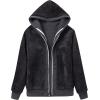 imageZITY Womens Hoodies Fleece Jacket Winter Sherpa Lined SweatshirtCharcoal Gray