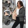 imageZITY Womens Hoodies Fleece Jacket Winter Sherpa Lined SweatshirtDark Grey