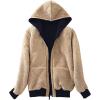 imageZITY Womens Hoodies Fleece Jacket Winter Sherpa Lined SweatshirtNavy