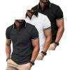 imageZITY 3 Pack Men Polo Shirts Short Sleeve with Pocket Sport Wicking Shirts for Men Casual Athletic Collared TShirtsBlack White Grey