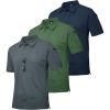 imageZITY 3 Pack Mens Polo Shirts Short Sleeve Golf MoistureWicking Shirts for MenGrey Navy Armygreen